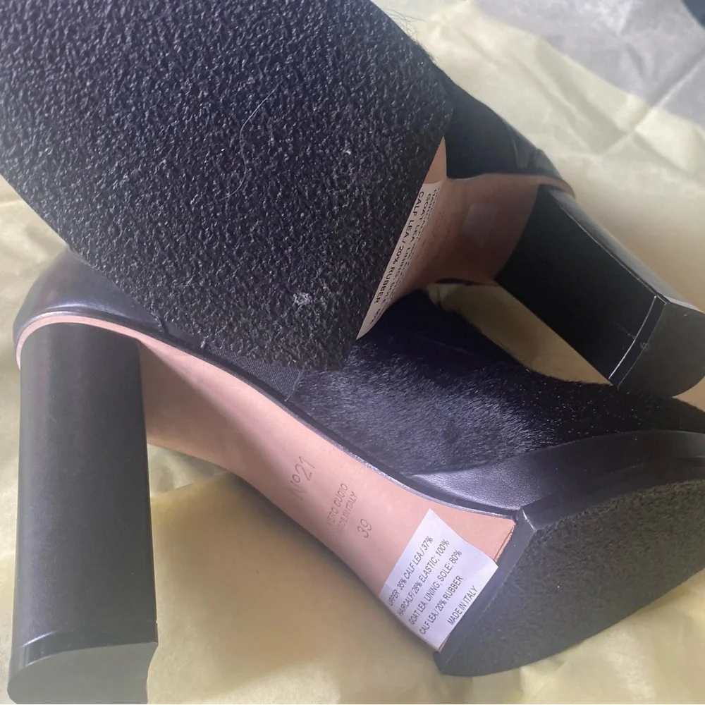 N°21 Alessandro Dell'Acqua Italian Luxury Haircalf Platform Boots